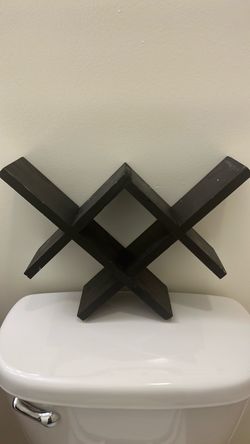 Dark Brown Wood Wine Rack