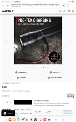 Coast 1000 lumens flashlights