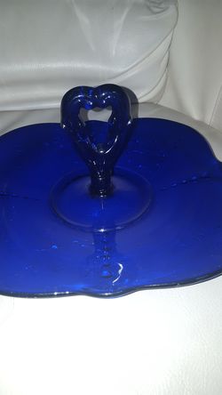 ANTIQUE cobalt tray