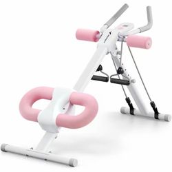 MERACH Adjustable Ab Trainer Machine (Model MR-2314W2 / White & Pink)
