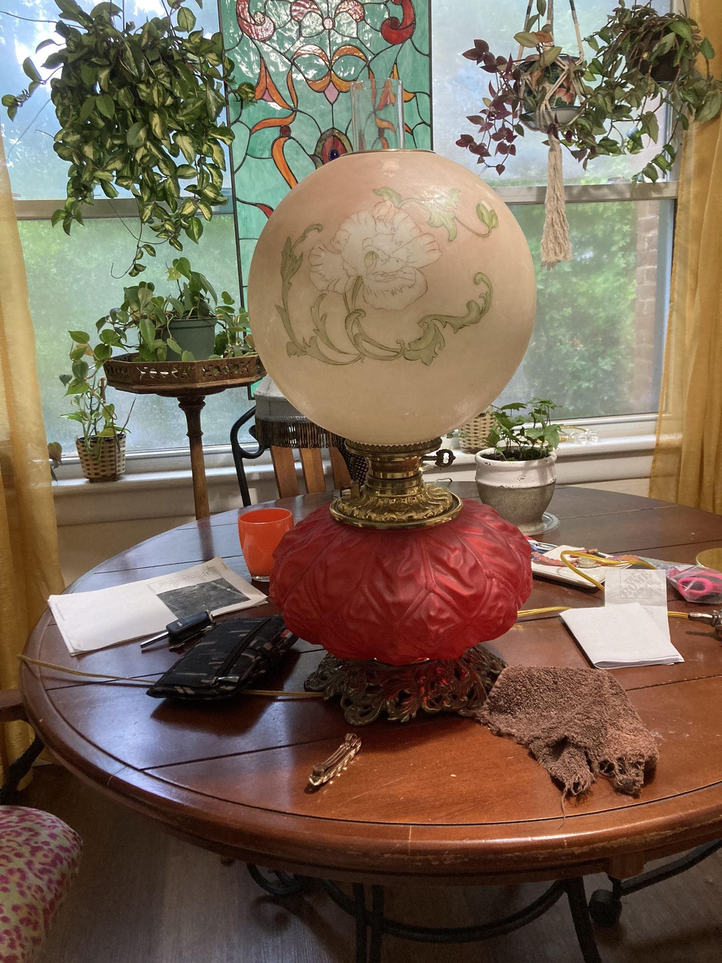 Antique Globe Parlor Lamp
