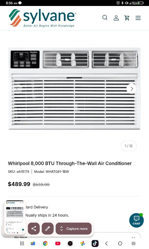 Whirlpool A/C 8000 BTU