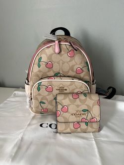 Coach Mini Court Backpack With Cherry Print Set