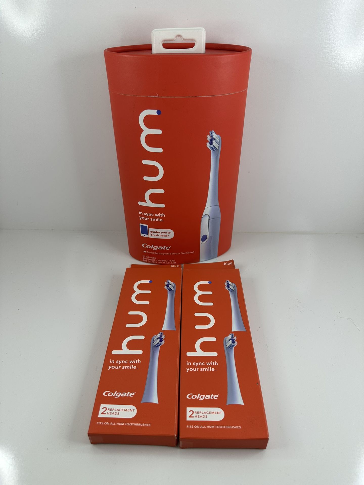 Colgate Hum Smart Rechargeable Electric Toothbrush + 2 Replacement Heads NEW