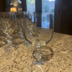 Set Of 12 Claudia Lead Crystal Small Wine Glasses