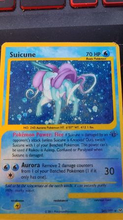 Pokemom Holographic Suicune Custom Card Orica Rare Collectible Toy