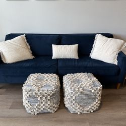 West Elm Paidge Sofa -87 Inch - Velvet - Ink blue