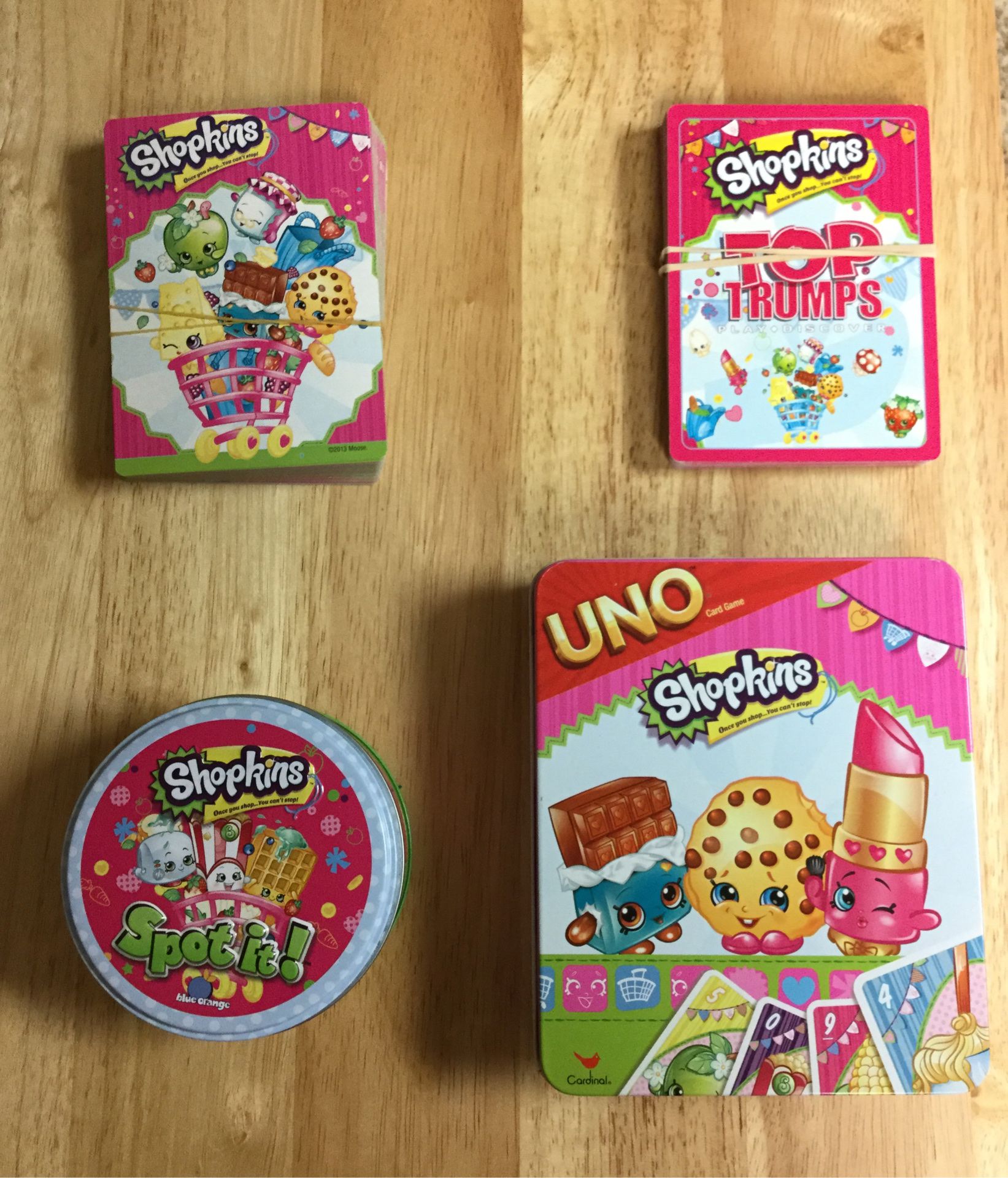 Like new lot of 4 different Shopkins card games, barely or never used.