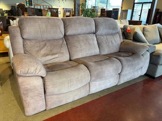 Three Seater Power Reclining Sofa in Taupe