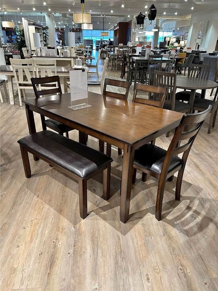 Brand New🐉$10 Down Payment Finance ▪️▪️Coviar Brown 6 Piece Dining Room Set 