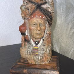 Vintage Avery Creations Native American Crazy Horse  Resin Sculpture #22
