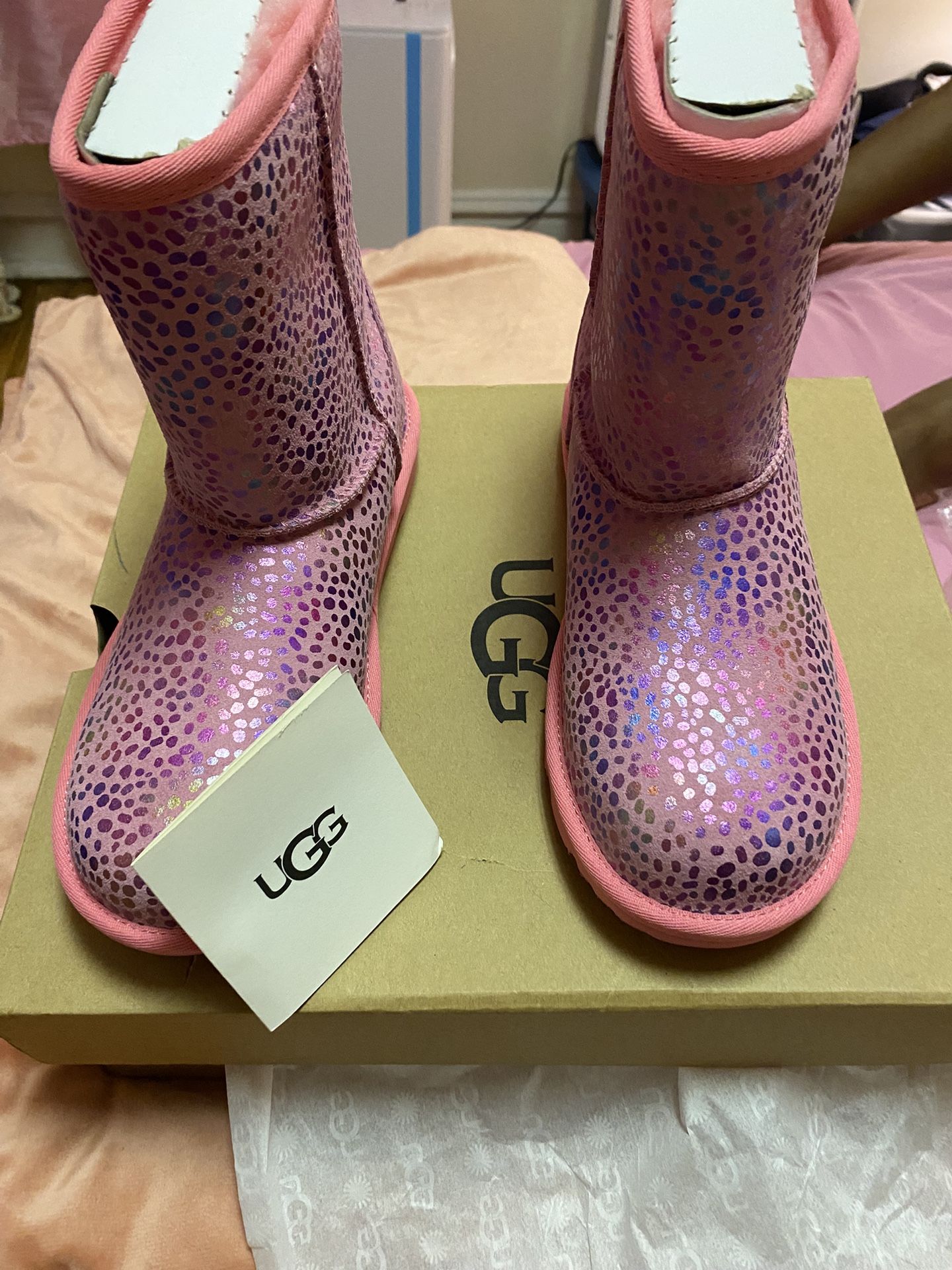 Classic Pink UGG Spot Boots- New NEVER WORN