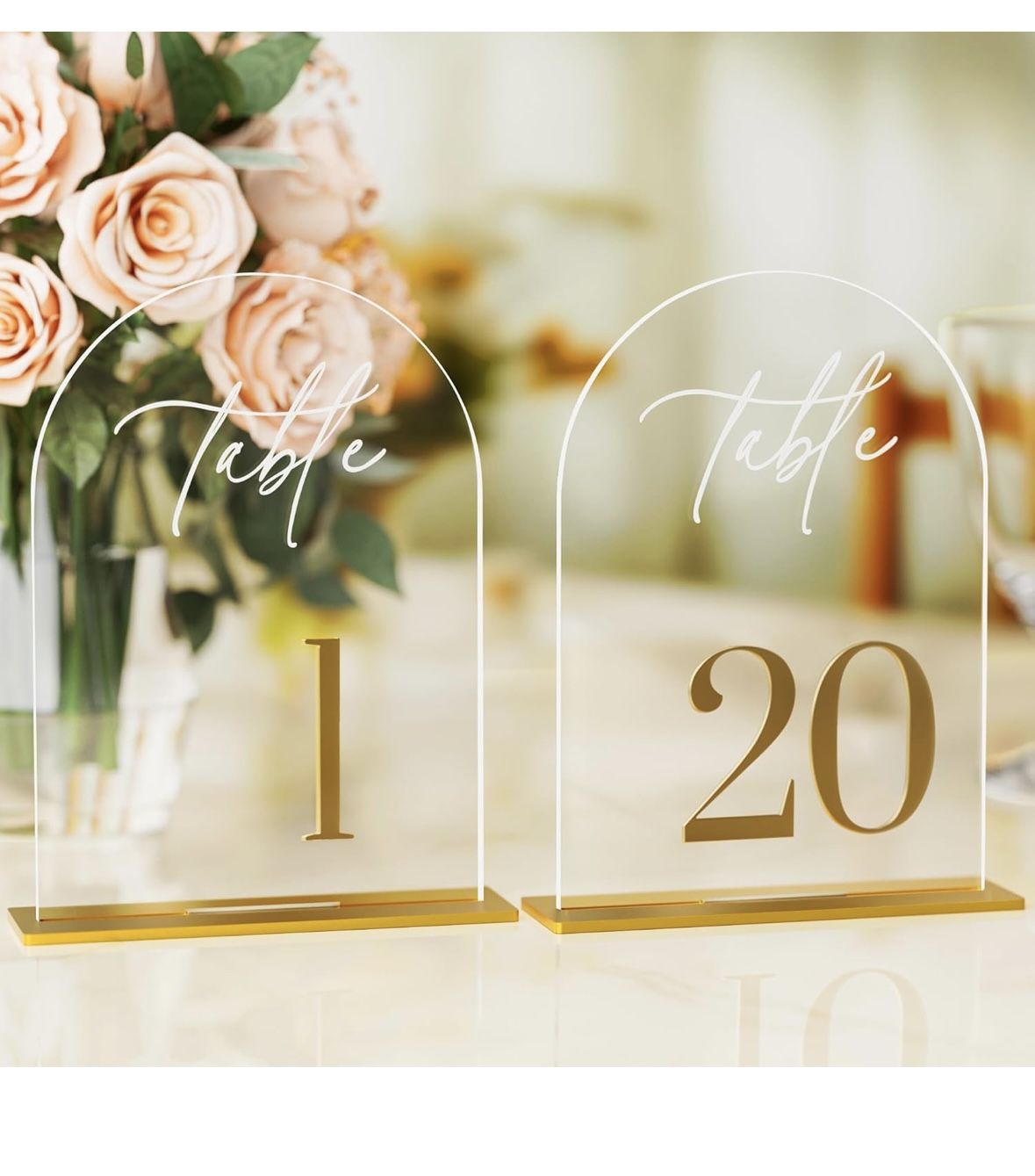 Gold Table Numbers (1-20)