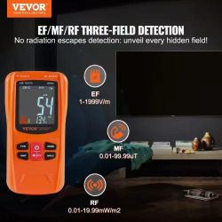 525#3-in-1 EMF Meter, 5Hz-6GHz, Handheld Rechargeable Electromagnetic Field Radiation Detector, Digital LCD EMF Tester for EF MF RF Home Inspections O