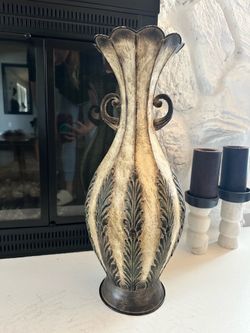 Large metal vase