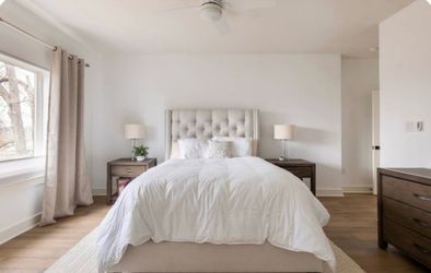 Pottery barn tufted Queen bed