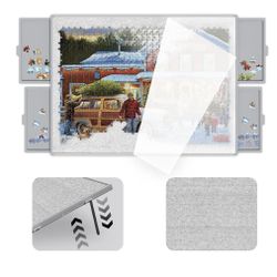 Puzzle Board 1500 Pieces,Jigsaw Puzzle Board with Adjustable Tilting Pole,Felt Surface and Cover,Grey Tilting Puzzle Board with Drawers(D3)