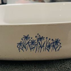 Vintage Corningware For Sears Blue Daisy Microwave Browning Dish