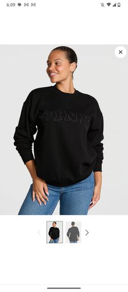 PINK Black Crewneck Sweatshirt