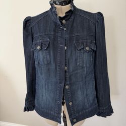 INC International Concepts ruffle trim denim jacket, size 1X