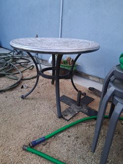 Small metal table outdoor