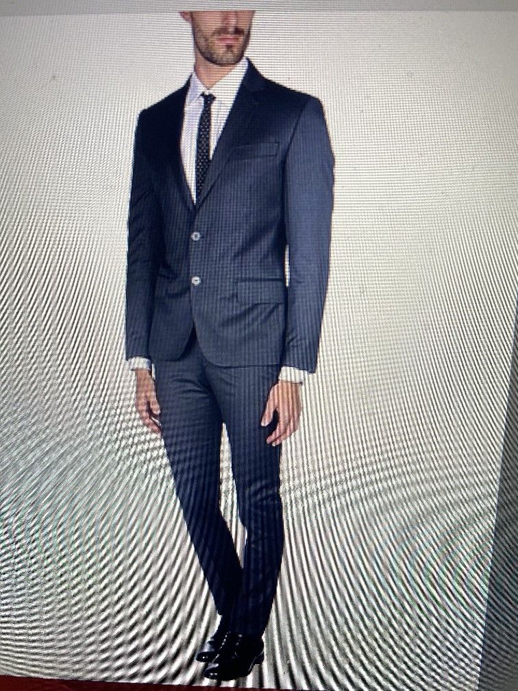 BALMAIN MENS FITTED SUIT 100% WOOL SZ.42 ITALY