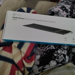 Multi Device Ultra slim Rechargeable Wireless Keyboard 
