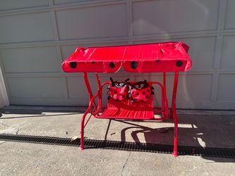 Kids Ladybug Outdoor Patio Swing with Canopy