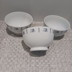 Crate & Barrel "Coffee Shop" Bowls 