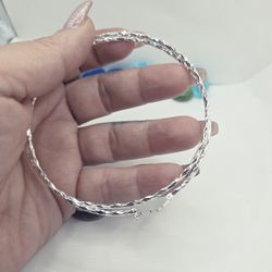 Hoops Earrings Sterling Silver Large Zise 