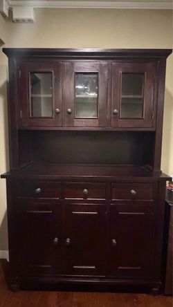 Vintage Solid Mahogany Hutch - Crate and Barrel - Excellent condition