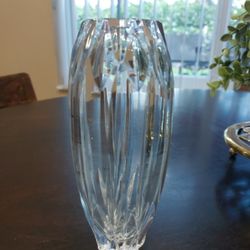 Gorham Hand Cut Sparkling Clear Crystal Torpedo Vase