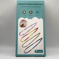 Sensory Chew Necklace 2 Pack BPA Free Silicone Teething Toddler Toy
