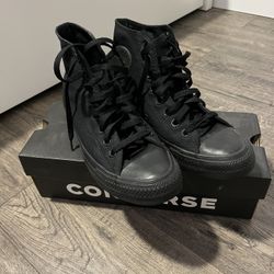 All black high top converse