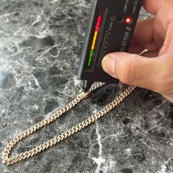 Moissanite Cuban Ice 925 Rose Gold  6mm 18