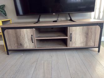 Industrial Wood and Metal TV Stand