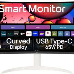 LG 34SR63QA-W 34 inch Smart Curved Monitor with Streaming TV, QHD 1440p#1398PY3