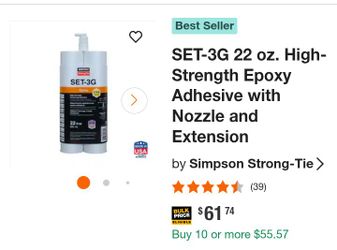Epoxy set 3g simpson tie