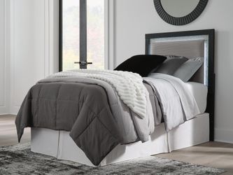 Maeling Black/Gray Twin UPH Panel Headboard (Online Special Price)