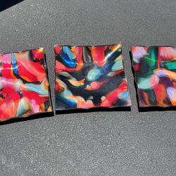 Tejas Deco Art Glass Plate Wall Hanging Square - 12"