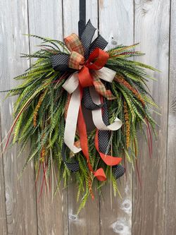 Fall Teardrop Door Swag Wreath