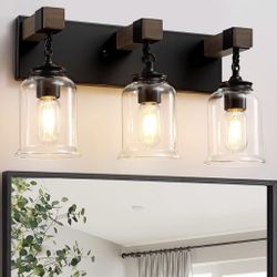 Bathroom Light Fixtures, 3 Light Bathroom Vanity Light, Black Q(6)