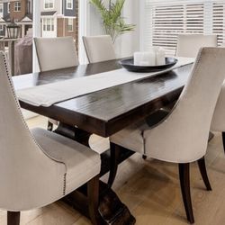 Pottery Barn Solid Wood Table With 2 18 Inch Extensions - Chairs not Included