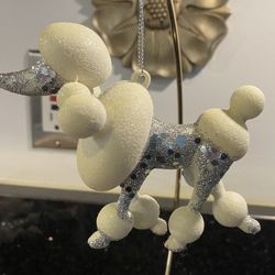 Vintage Poodle in Sparkling Outfit Christmas Ornament 