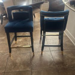 2 Counter Height Stools - Blue 