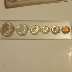 1967 CANADA SILVER PROOF-LIKE 6 COIN MINT SET 80% SILVER