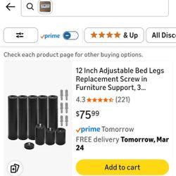 12 Inch Adjustable Bed Legs Replacement