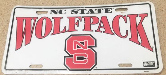 NC State Wolfpack 6” x 12” License Plate