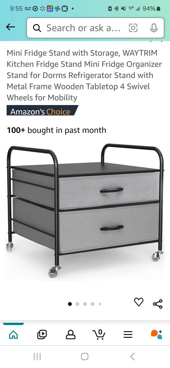 Mini Fridge Stand With Storage