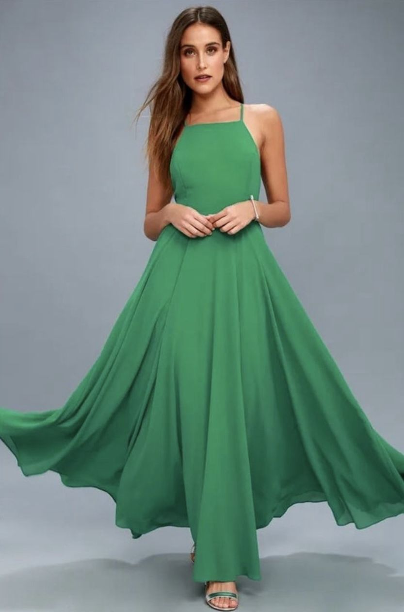 Lulus Green Maxi Dress Size XS